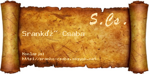 Srankó Csaba névjegykártya