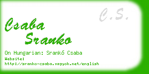 csaba sranko business card