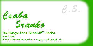 csaba sranko business card